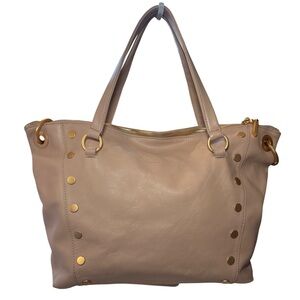 Hammitt Daniel Shoulder Bag with Gold Accents Large  in Mushroom Beige